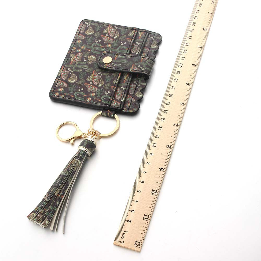 Wholesale Bracelet PU Tassel Leopard Print Keychain